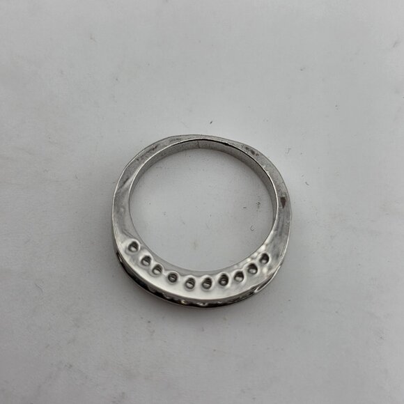 Sterling Silver Plated Ring CZ Cubic Zirconia Wedding Band Size 6.6 - Picture 6 of 6